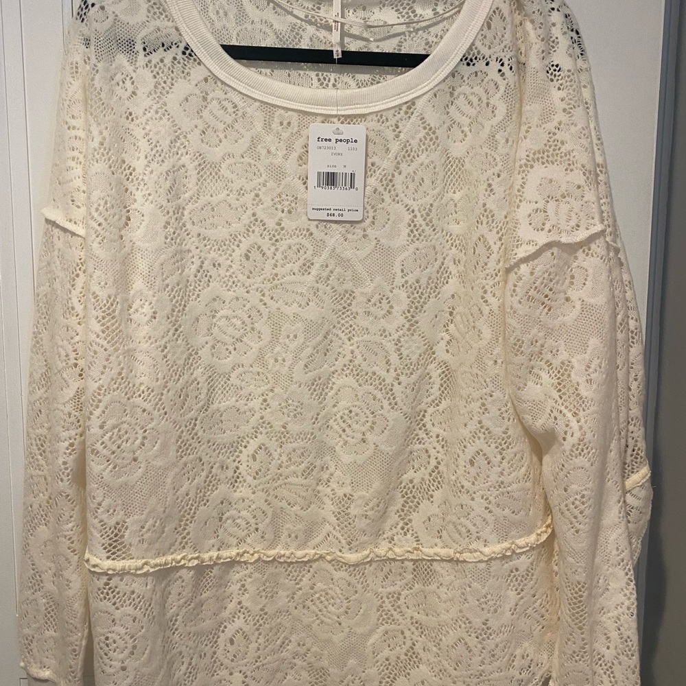 Free People M Lace Sweater brand new with tags